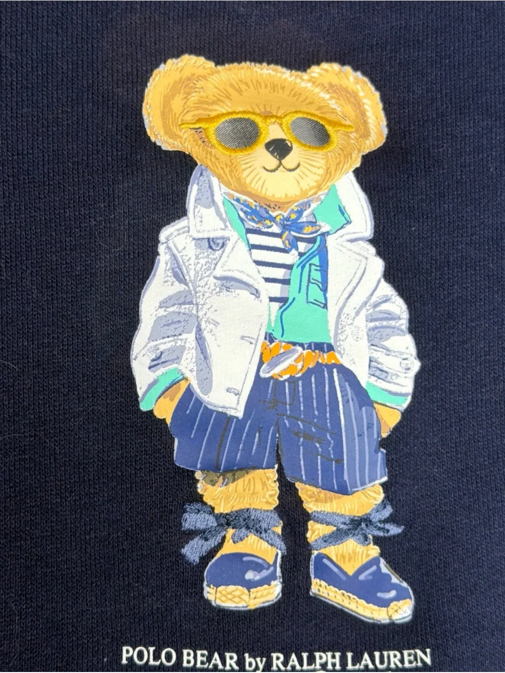 Ralph Lauren Girls Blue Polo Bear Fleece Dress Size 6 Months With Bloomers